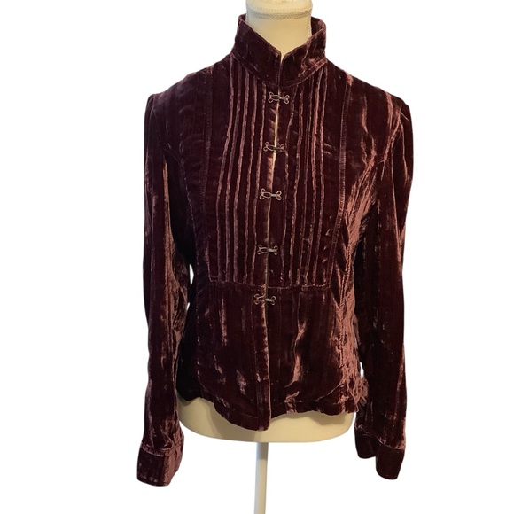 Jules & James Jackets & Blazers - Jules & James Burgundy Velvet Jacket Blazer Size 12